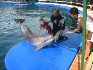 After dolphin therapy: Kirill tries to speak