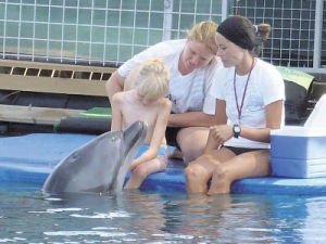 Victoria at the Dolphin Therapy Center in Antalya (Photo: private)